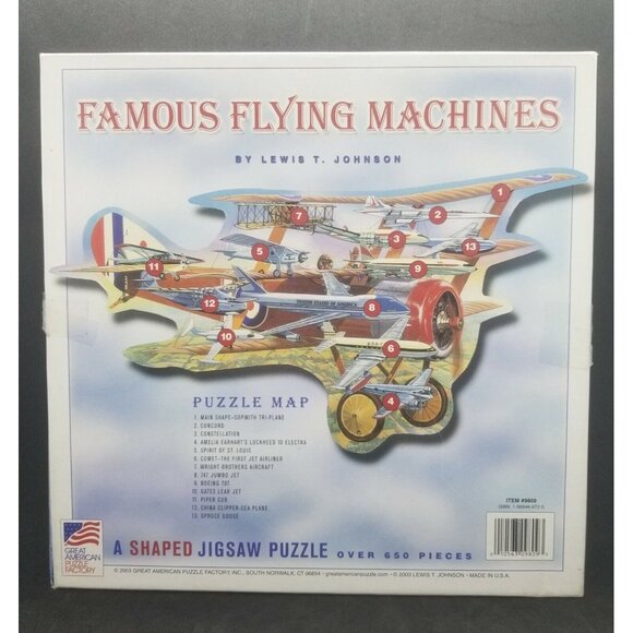 Famous Flying Machines Puzzle Airplanes Modern and Antique Shaped Jigsaw 650 Pc - Picture 5 of 6